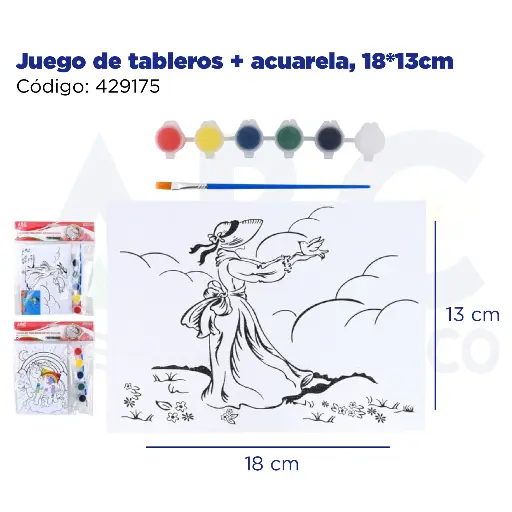 [429175] Juego de tableros + acuarela, 18*13cm
