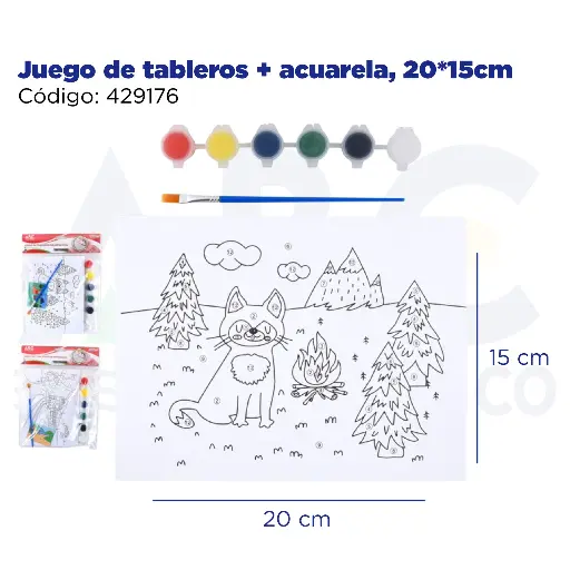 [429176] Juego de tableros + acuarela, 20*15cm