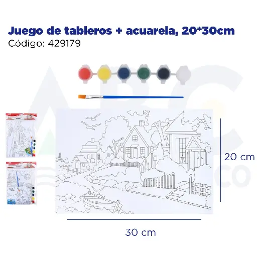 [429179] Juego de tableros + acuarela, 20*30cm
