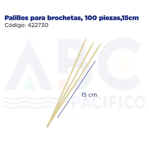 [422730] Palillos para brochetas, 100 piezas,15cm