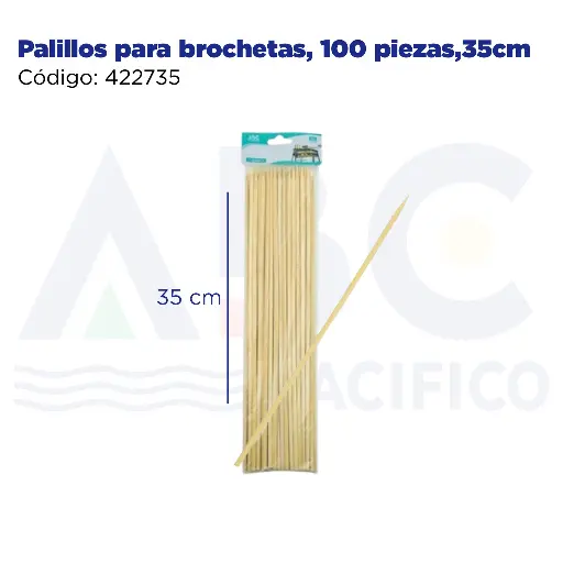 [422735] Palillos para brochetas, 100 piezas,35cm