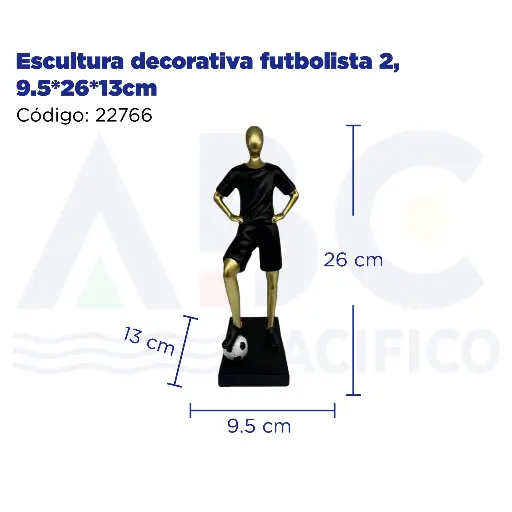 [22766] Escultura decorativa futbolista 2, 9.5*26*13cm