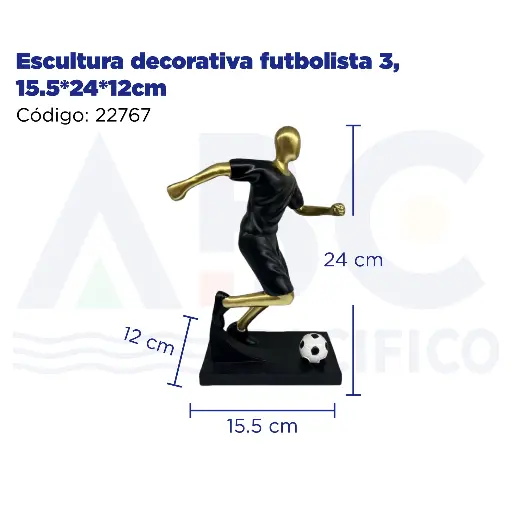 [22767] Escultura decorativa futbolista 3, 15.5*24*12cm