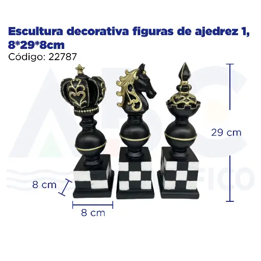 [22787] Escultura decorativa figuras de ajedrez 1, 8*29*8cm