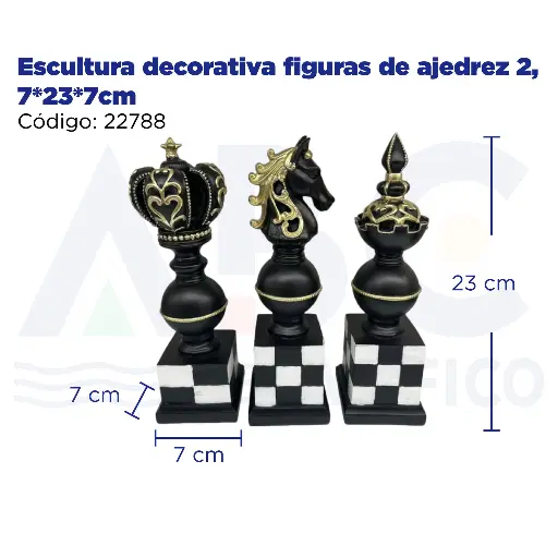 [22788] Escultura decorativa figuras de ajedrez 2, 7*23*7cm