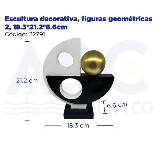 [22791] Escultura decorativa, figuras geométricas 2, 18.3*21.2*6.6cm