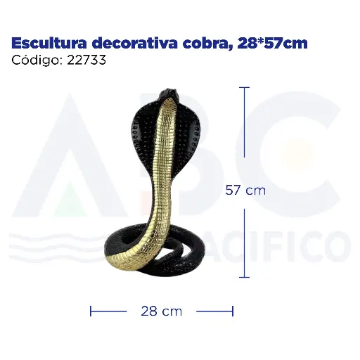 [22733] Escultura decorativa cobra, 28*57cm