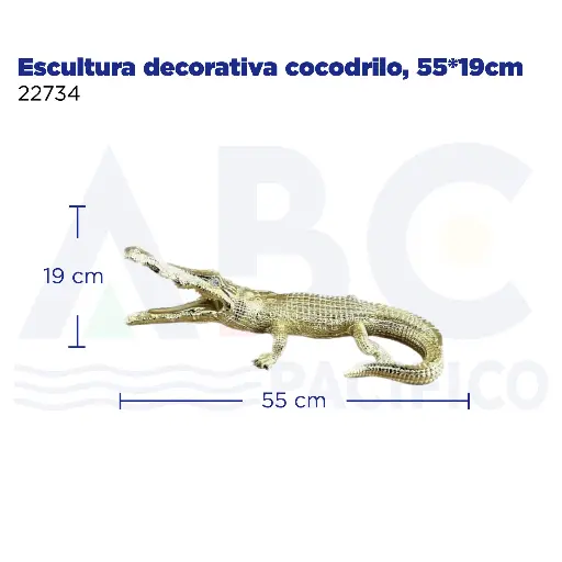 [22734] Escultura decorativa cocodrilo, 55*19cm