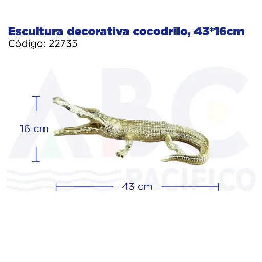 [22735] Escultura decorativa cocodrilo, 43*16cm