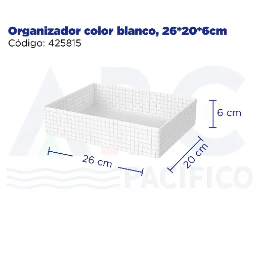 [425815] Organizador color blanco, 26*20*6cm