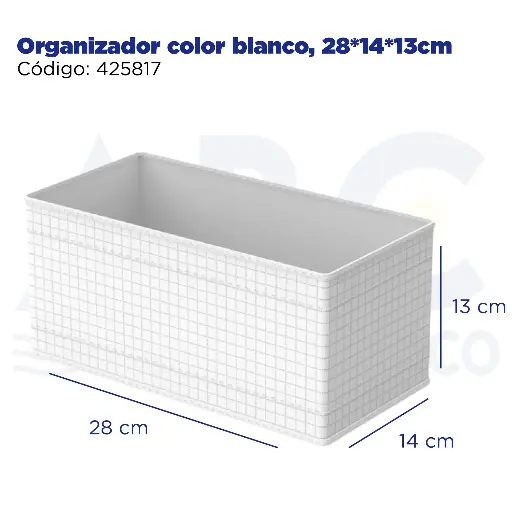 [425817] Organizador color blanco, 28*14*13cm