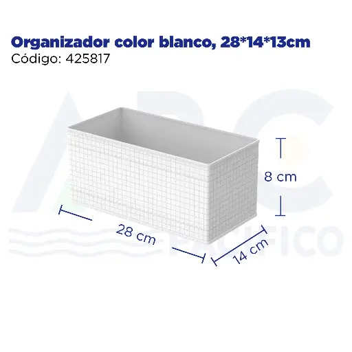 [425817] Organizador color blanco, 28*14*13cm