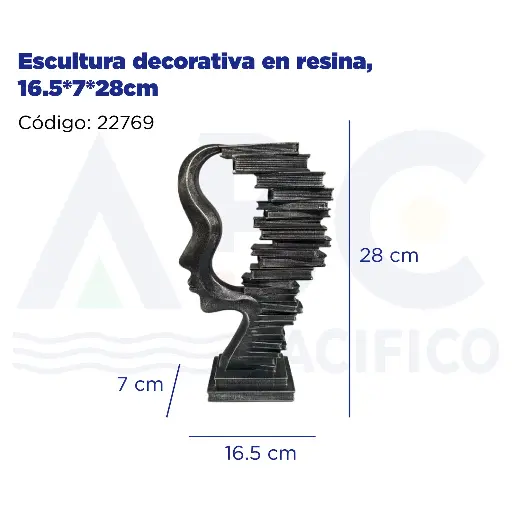 [22769] Escultura decorativa en resina, 16.5*7*28cm