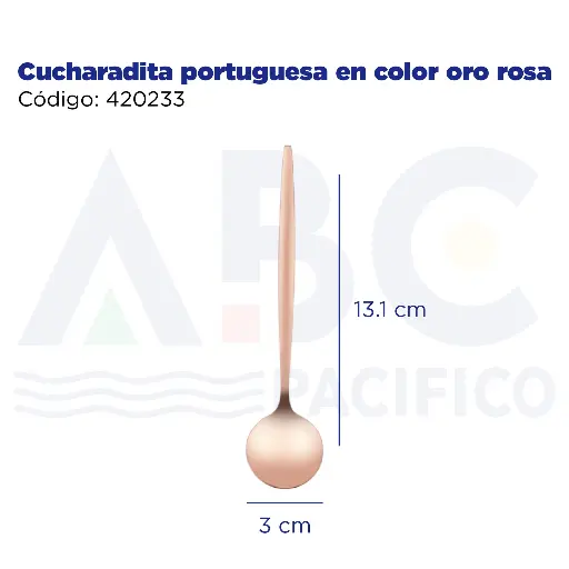[420233] Cucharadita portuguesa en color oro rosa