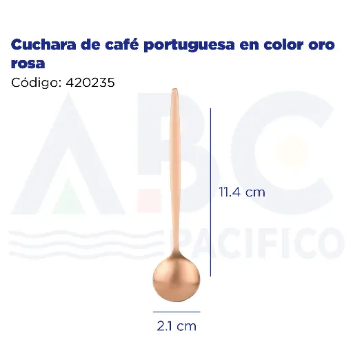 [420235] Cuchara de café portuguesa en color oro rosa