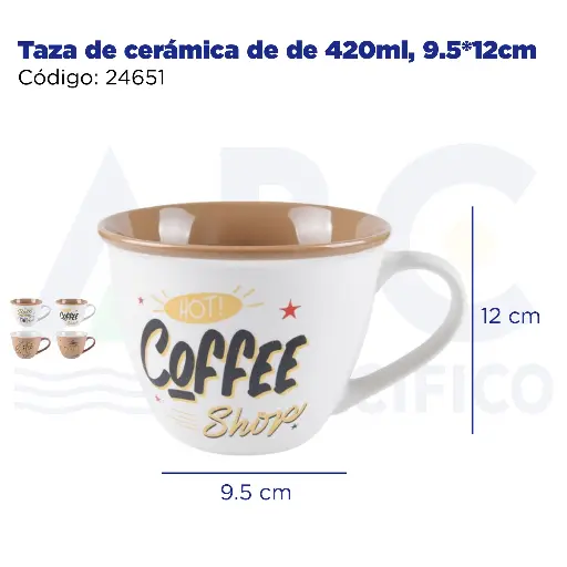 [24651] Taza de cerámica de de 420ml, 9.5*12cm