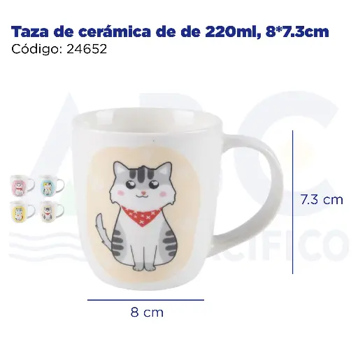[24652] Taza de cerámica de de 220ml, 8*7.3cm