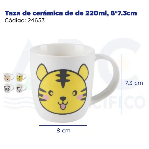 [24653] Taza de cerámica de de 220ml, 8*7.3cm