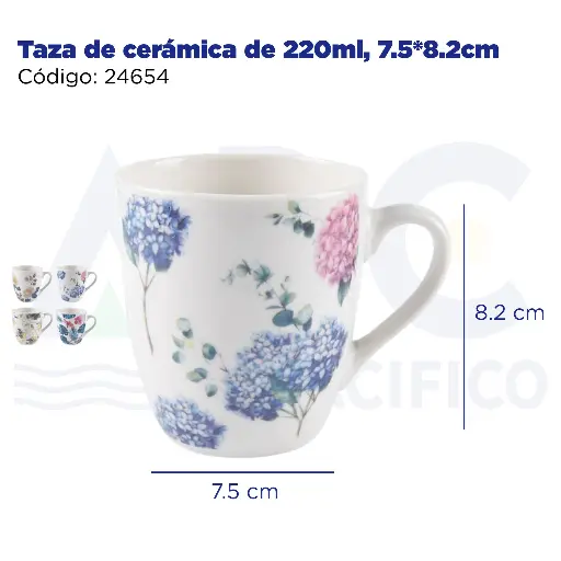 [24654] Taza de cerámica de 220ml, 7.5*8.2cm