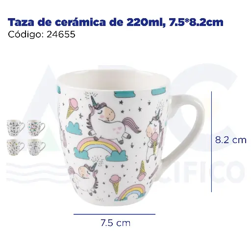 [24655] Taza de cerámica de 220ml, 7.5*8.2cm