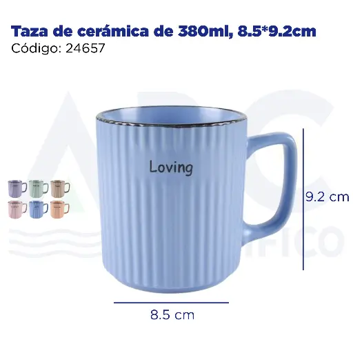 [24657] Taza de cerámica de 380ml, 8.5*9.2cm