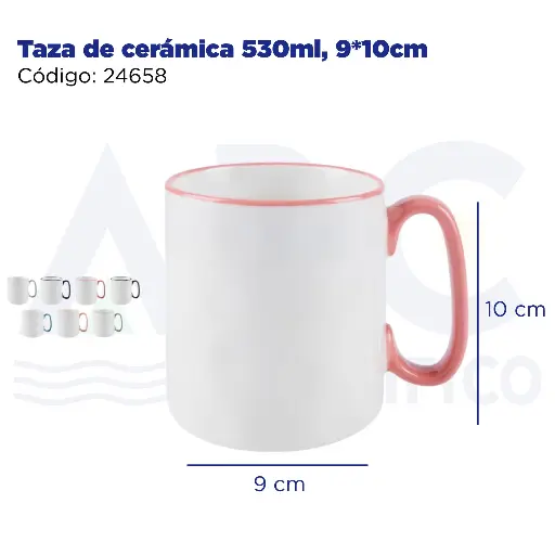 [24658] Taza de cerámica 530ml, 9*10cm