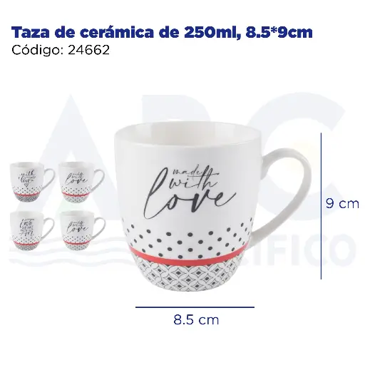 [24662] Taza de cerámica de 250ml, 8.5*9cm