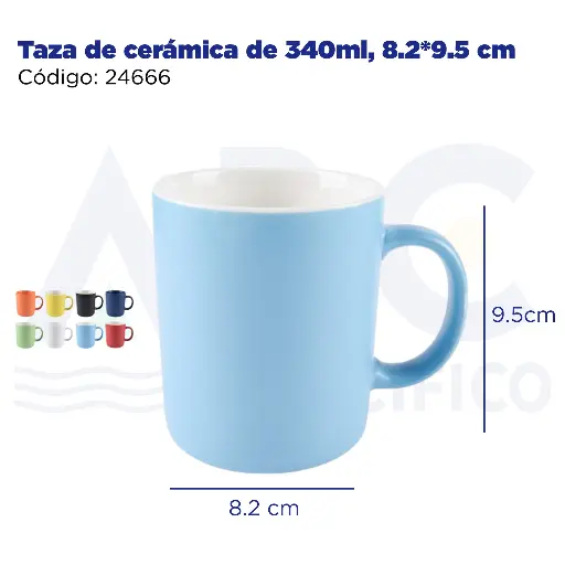 [24666] Taza de cerámica de 340ml, 8.2*9.5 cm