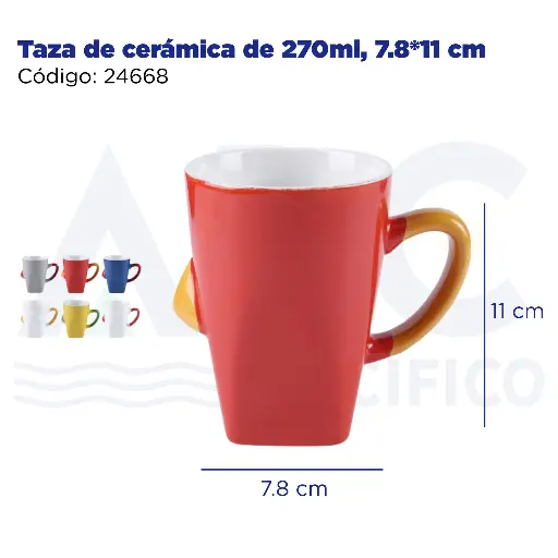 [24668] Taza de cerámica de 270ml, 7.8*11 cm