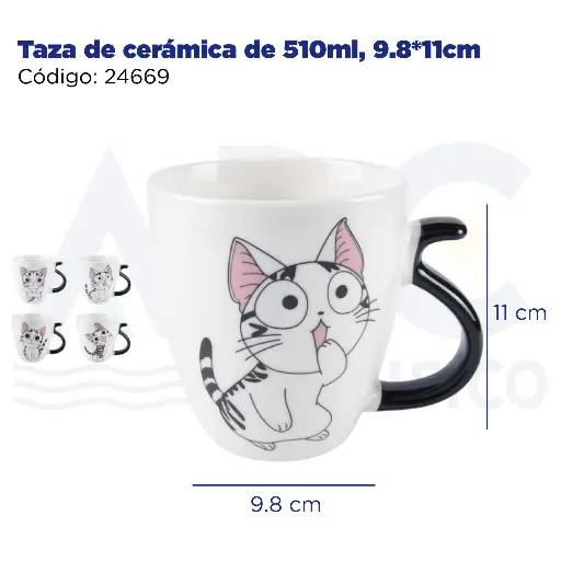 [24669] Taza de cerámica de 510ml, 9.8*11cm