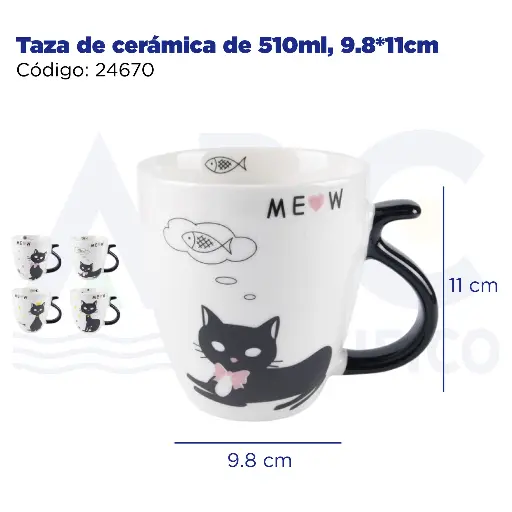 [24670] Taza de cerámica de 510ml, 9.8*11cm