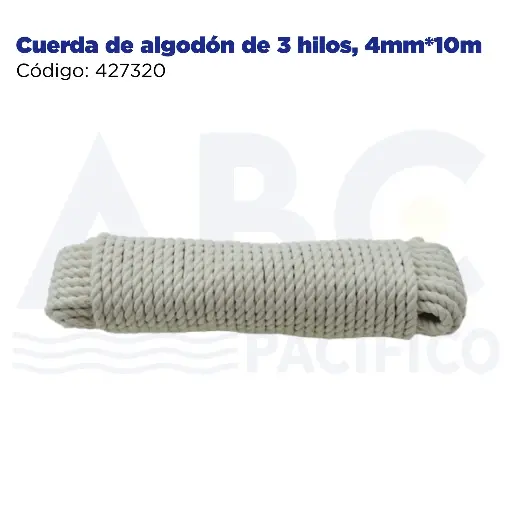 [427320] Cuerda de algodón de 3 hilos, 4mm*10m