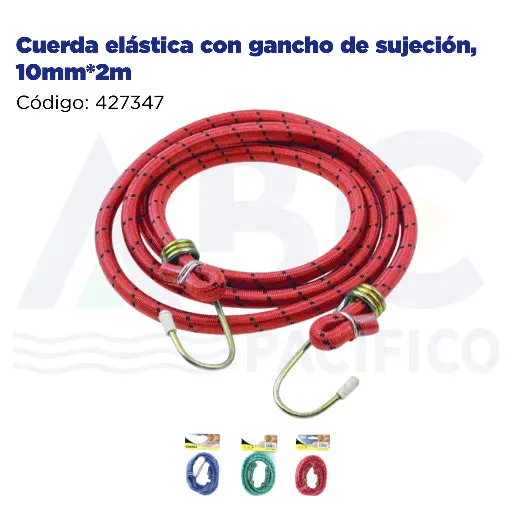 [427347] Cuerda elástica con gancho de sujeción, 10mm*2m