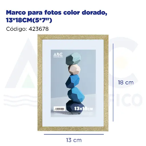 [423678] Marco para fotos color dorado, 13*18CM(5*7")