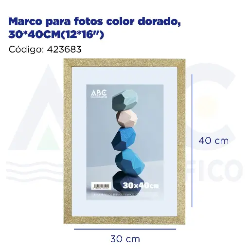 [423683] Marco para fotos color dorado, 30*40CM(12*16")