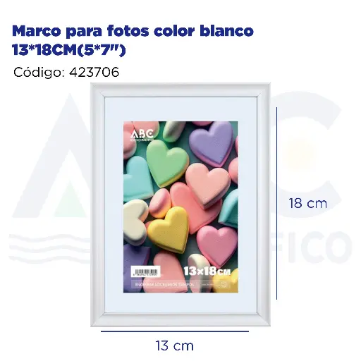 [423706] Marco para fotos color blanco 13*18CM(5*7")