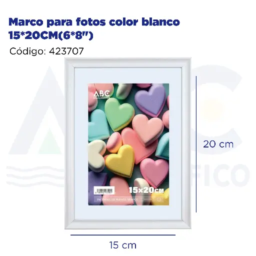 [423707] Marco para fotos color blanco 15*20CM(6*8")