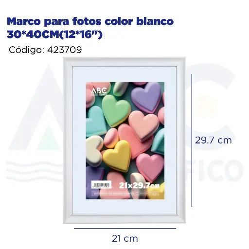 [423709] Marco para fotos color blanco 21*29.7CM(A4)