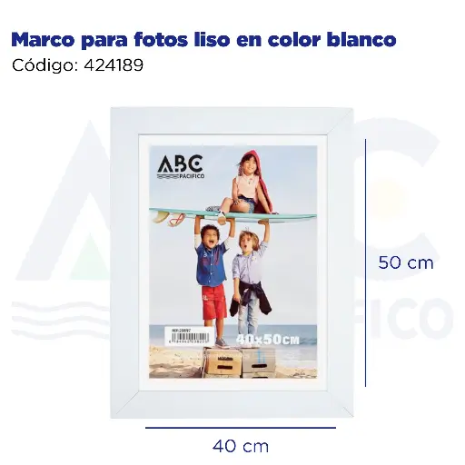 [424189] Marco para fotos liso en color blanco