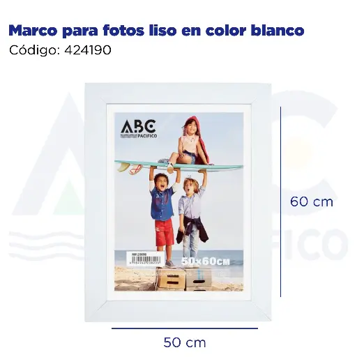 [424190] Marco para fotos liso en color blanco