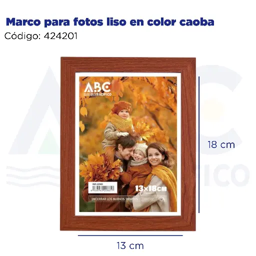 [424201] Marco para fotos liso en color caoba
