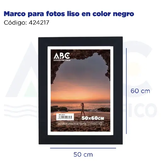 [424217] Marco para fotos liso en color negro