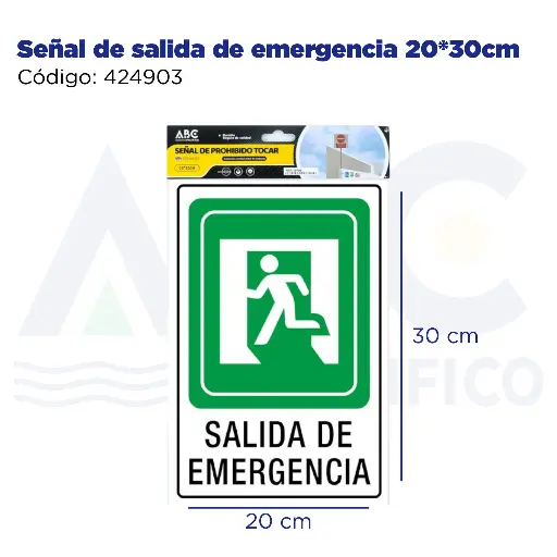 [424903] Señal de salida de emergencia  20*30cm