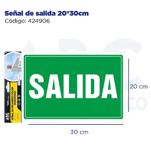 [424906] Señal de salida  20*30cm