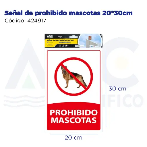 [424917] Señal de prohibido mascotas  20*30cm