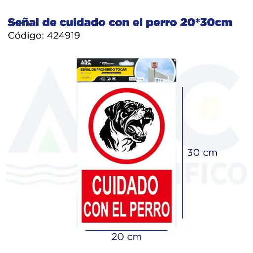 [424919] Señal de cuidado con el perro  20*30cm