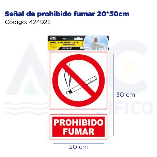 [424922] Señal de prohibido fumar  20*30cm