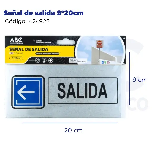 [424925] Señal de salida  9*20cm