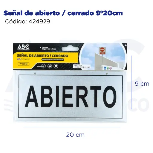 [424929] Señal de abierto / cerrado  9*20cm