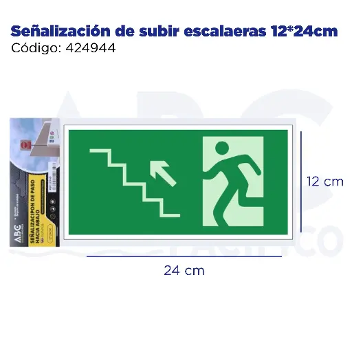 [424944] Señalización de subir escalaeras  12*24cm